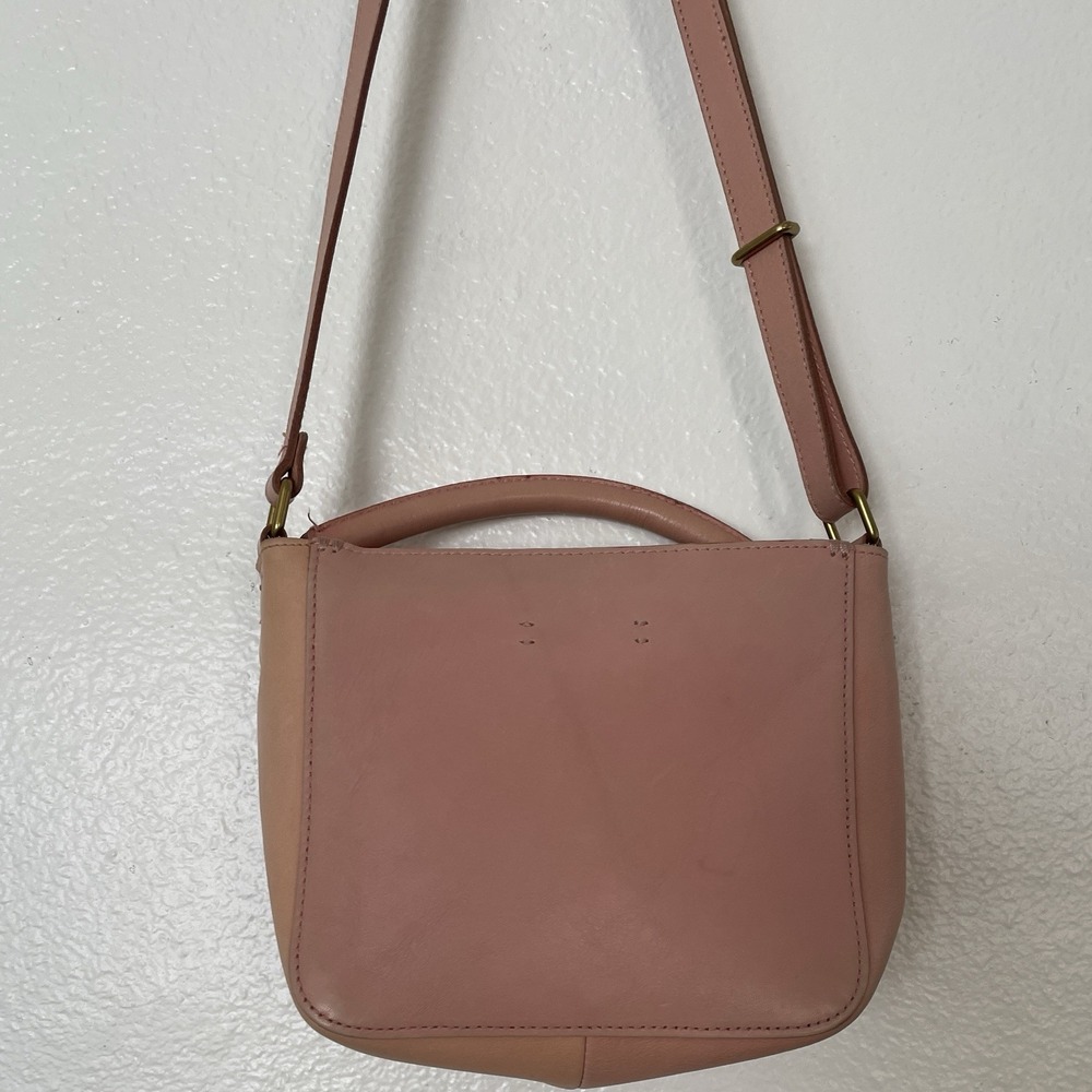 Madewell Mini Abroad Shoulder Bag Dusty Pink Leather Purse Adjustable Strap - Picture 4 of 4
